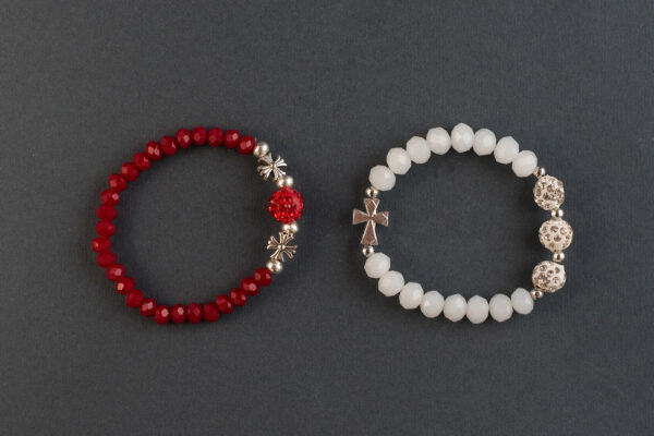 Бројаница кристал крст куглица